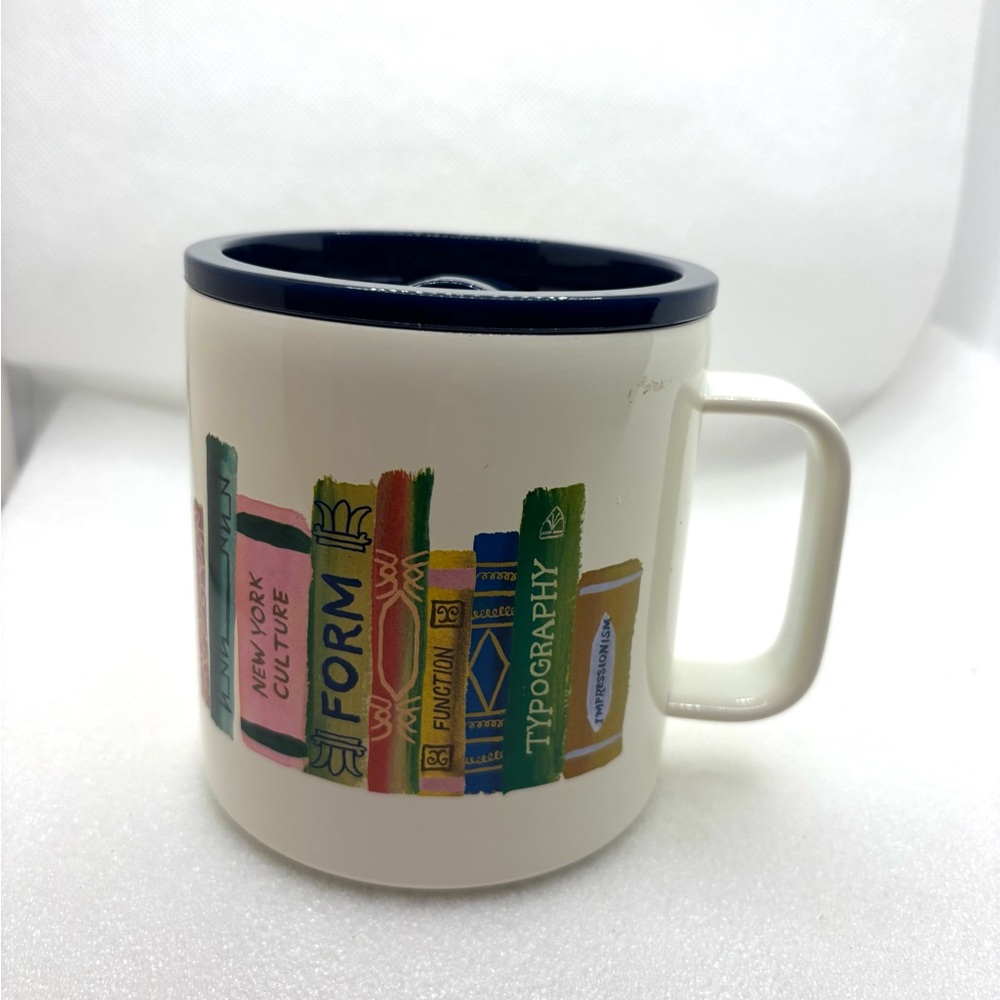 Kate Spade New York Bookshelf Stainless Steel Insulated 16 ozs Mug Cup W/ Cover